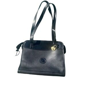 Vinatge Dooney & Bourke Black All Weather Leather Classic Shoulder Designer Bag